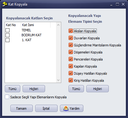 Kat Kopyala penceresi