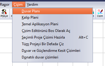 Çizim menüsü