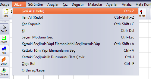 Düzen menüsü