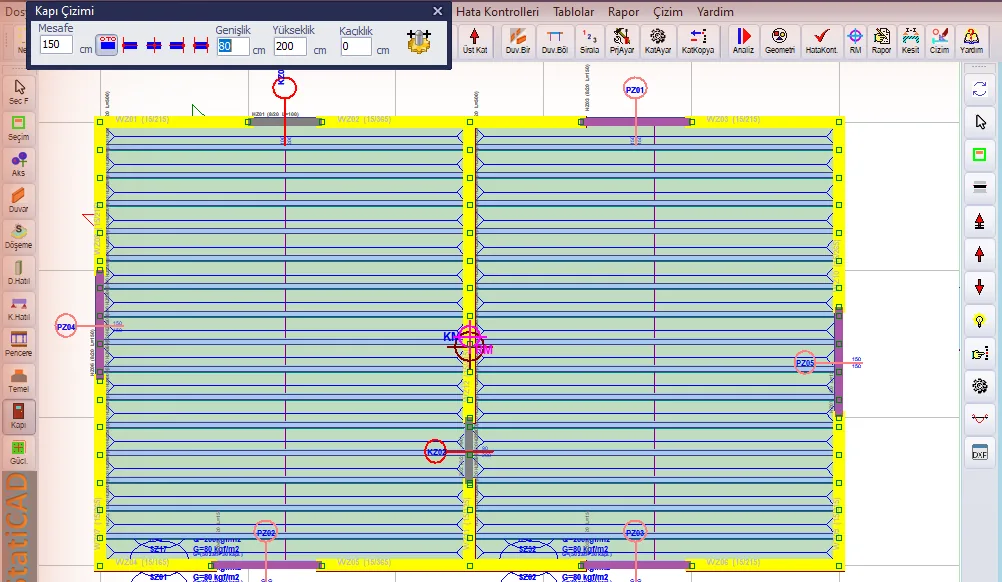 Kapı Çizimi araç penceresi (mesafe 150 cm, genişlik 90 cm, yükseklik 200 cm)